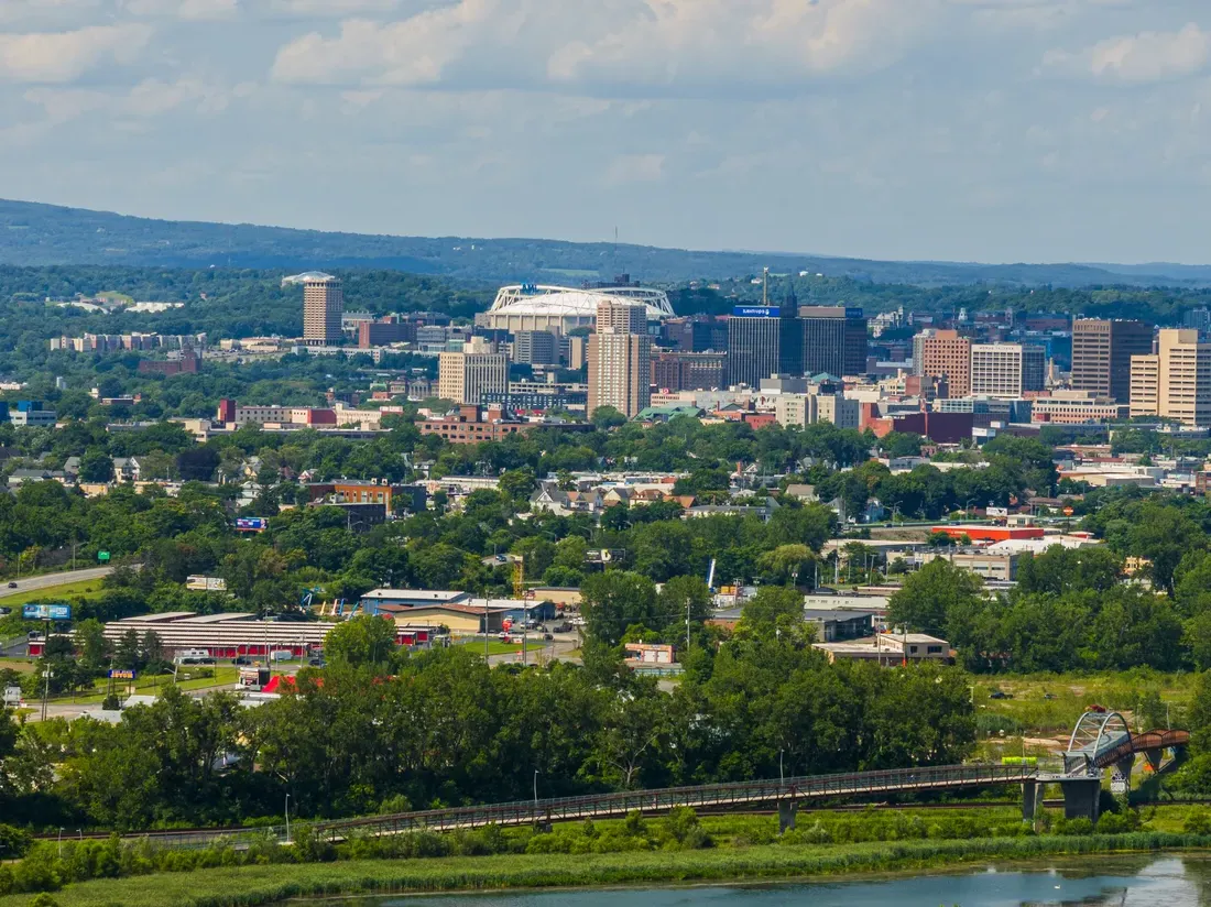 Aerial of the City of Syracuse.